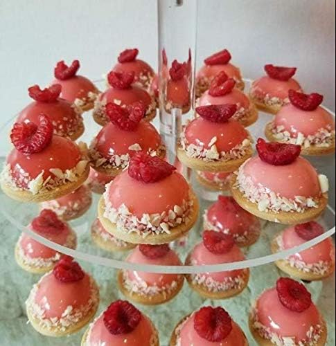 BUSOHA Moldes de silicona semicírculos de 24 cavidades, mini molde redondo de semicírculo, molde para fondant de cúpula de té con bomba, bandeja