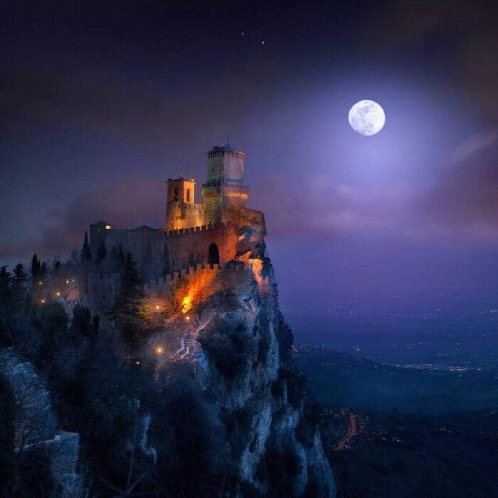 Drácula Castle Rumania DIY 5D Diamond Painting by Number Kits únicos Decoración de pared para el hogar Decoración de pared de diamantes de imitación