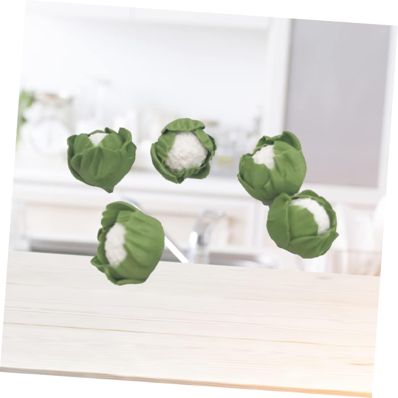 SAFIGLE Miniaturas Coliflor 5 Uds. Coliflor falsa arcilla falsa verduras brocoli verde mini flores artificiales mini repollo chino miniatura coliflor