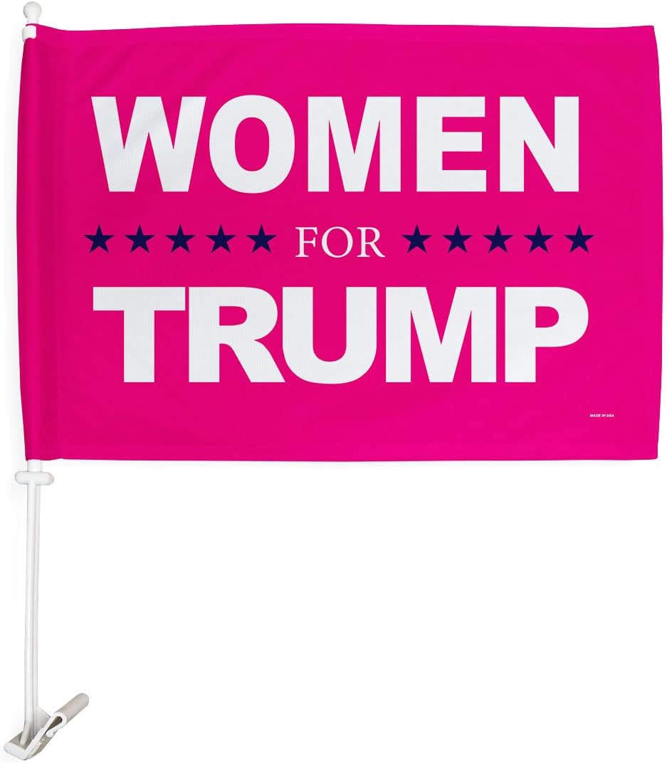 Banderas americanas para Trump, para mujer, para decoración de ventanas, soporte de montaje pequeño Pro-Trump 2024 MAGA Bandera para Carros,