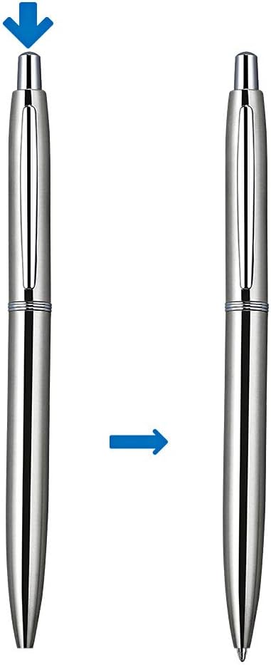 6 bolígrafos retráctiles de metal, para regalo, negocios, oficina, tinta negra de punta media de 0.039 in, 12 extras de repuestos de metal