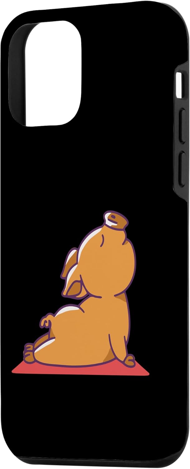 Funda divertida para iPhone 12 mini cerdo de yoga