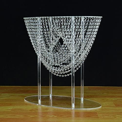 Simprefine Centro de mesa de boda de 24 pulgadas de alto, decoración de mesa de acrílico transparente, soporte de flores, estante de exhibición para