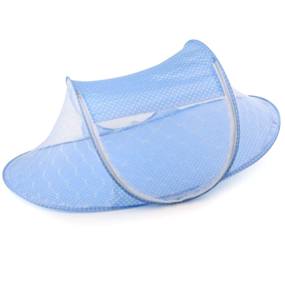 Red para cama de bebé, portátil plegable para cama de bebé, poliéster para recién nacidos, cama de viaje (azul cielo, verde)