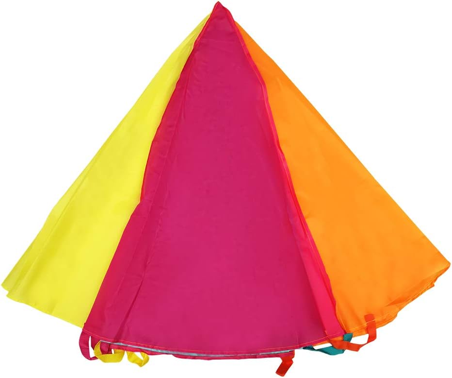 Juego de paracaídas de 6 pies, 10 pies, 20 pies con asas, paracaídas multicolor para niños, niños juegan paracaídas para interiores y exteriores,