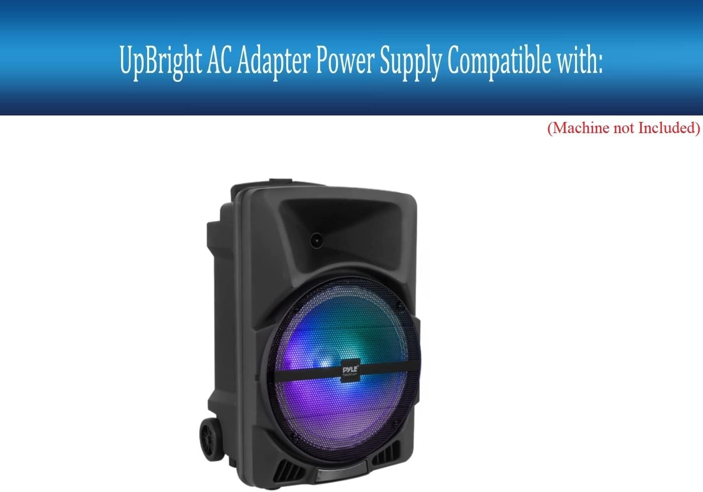 UpBright Adaptador de 9 V CACC compatible con Pyle PPHP1244B PPHP1044B 7.4V 2200mAh batería de iones de litio inalámbrico portátil Bluetooth PA