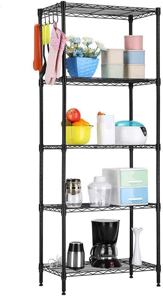 Estante de almacenamiento ajustable de 5 niveles, estante de almacenamiento de metal, estantes de almacenamiento para despensa, armario, cocina,