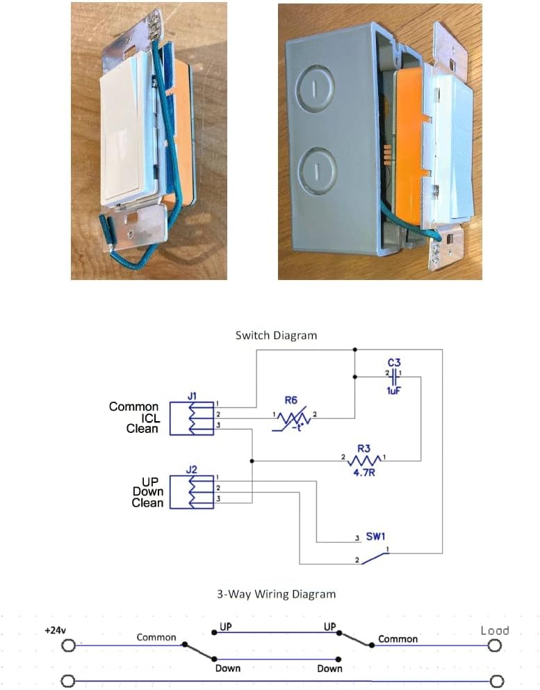 AL-WS-R3 Interruptor basculante de encendidoapagado estilo decorador, blanco, bajo voltaje (12 V, 24 V, 48 V, milivoltios) CC o CA, 2 amperios, baja
