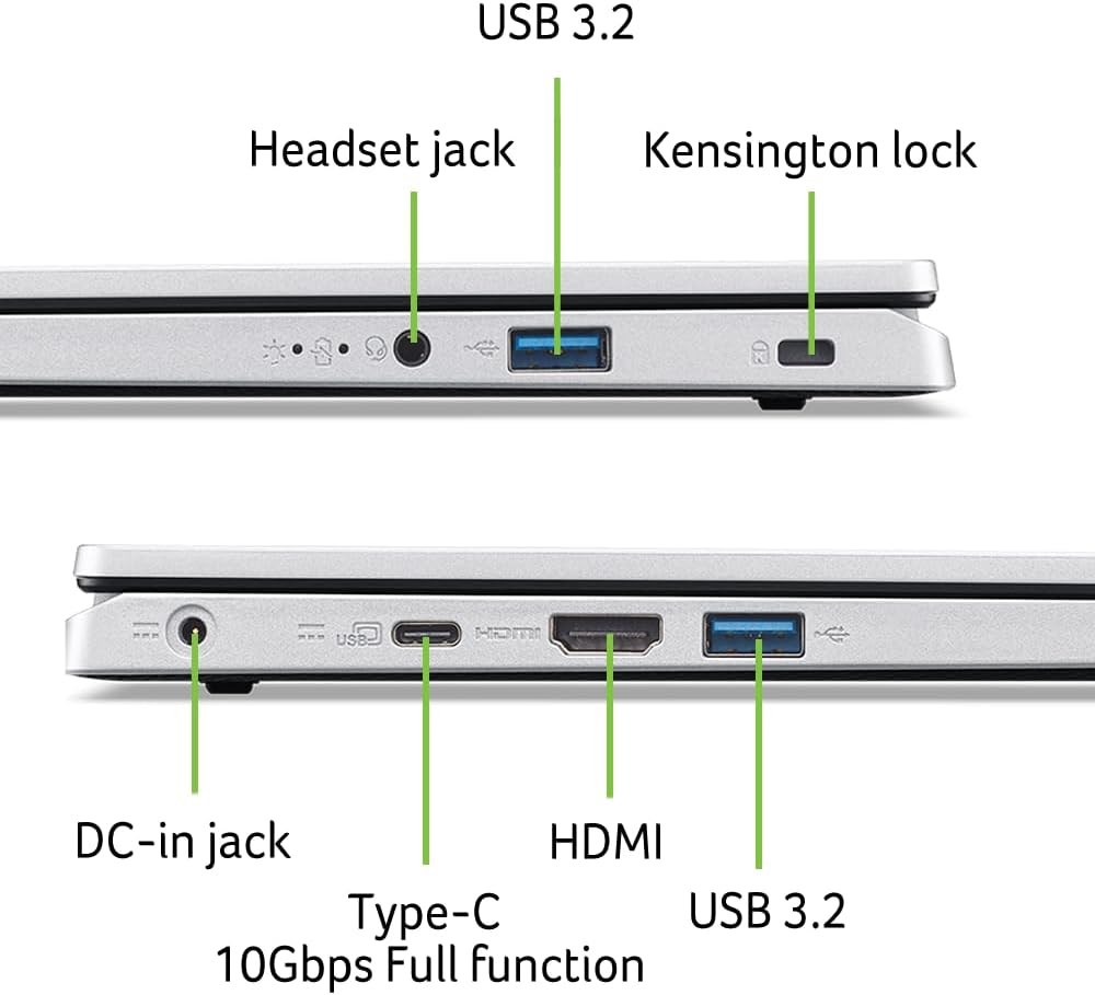 Acer Aspire 3 A314-36P-35UU – Laptop delgada, pantalla IPS Full HD de 14.0 pulgadas, procesador Intel Core i3-N305, gráficos Intel UHD, LPDDR5 de 8