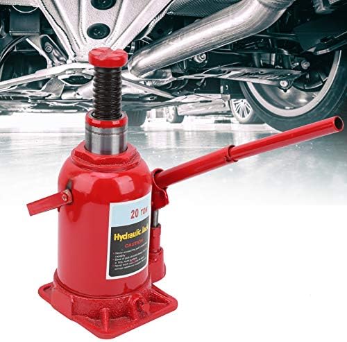 Gato hidráulico de 20 toneladas de acero compacto portátil para cochefurgonetabarcocamión soldado, capacidad de 40,000 libras, rojo