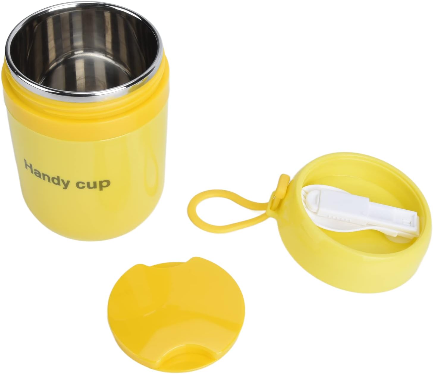 Tarro de comida aislado, contenedor de alimentos aislado doble antiescaldamiento de 16.9 fl oz, cuchara plegable para oficina, picnic, viajes al