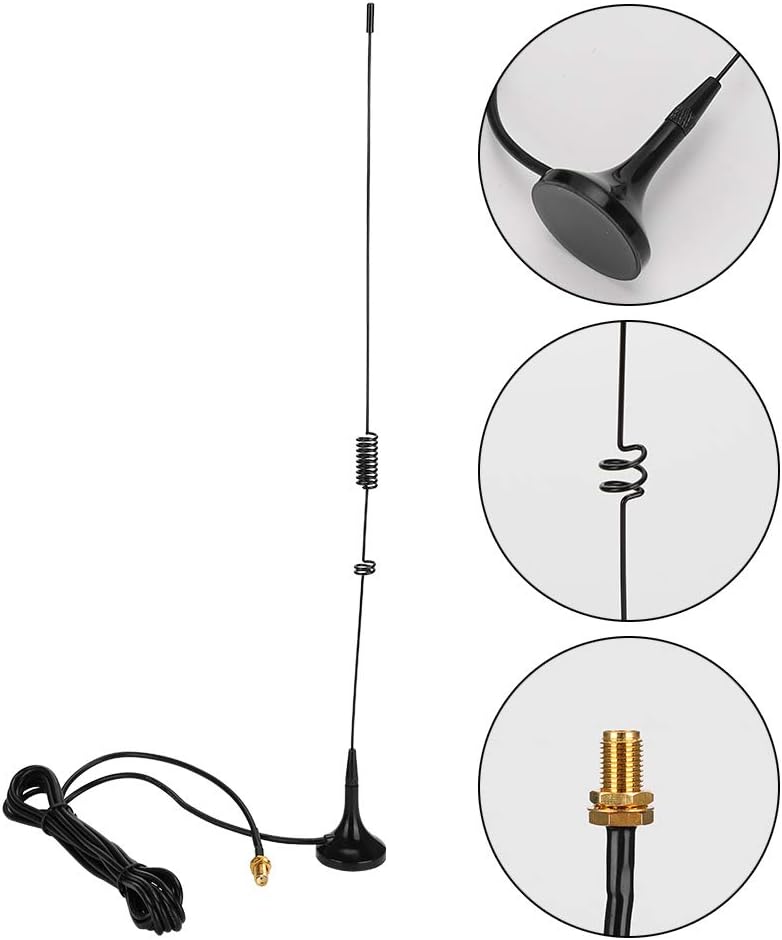 Antena de radio de doble banda VHF UHF 144430MHz Jamón Antena de radio de mano de dos vías Base magnética SMA Antena hembra para Kenwood UV-5R