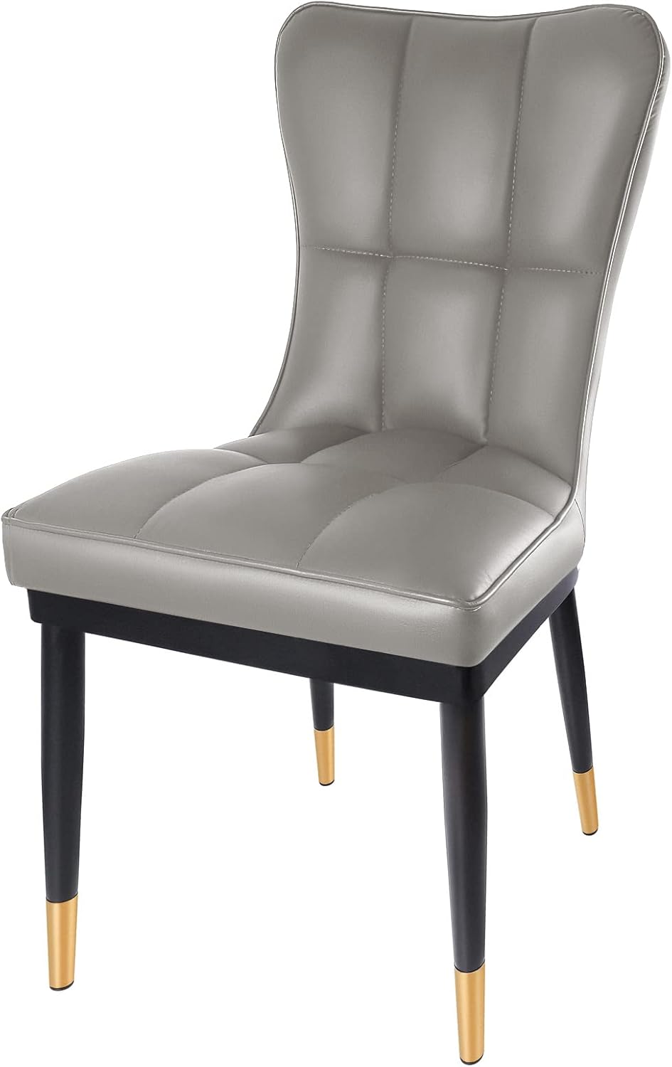 Juego de 2 sillas de comedor de piel sintética con respaldo alto, modernas y resistentes, tapizadas, asiento acolchado de esponja profunda con patas