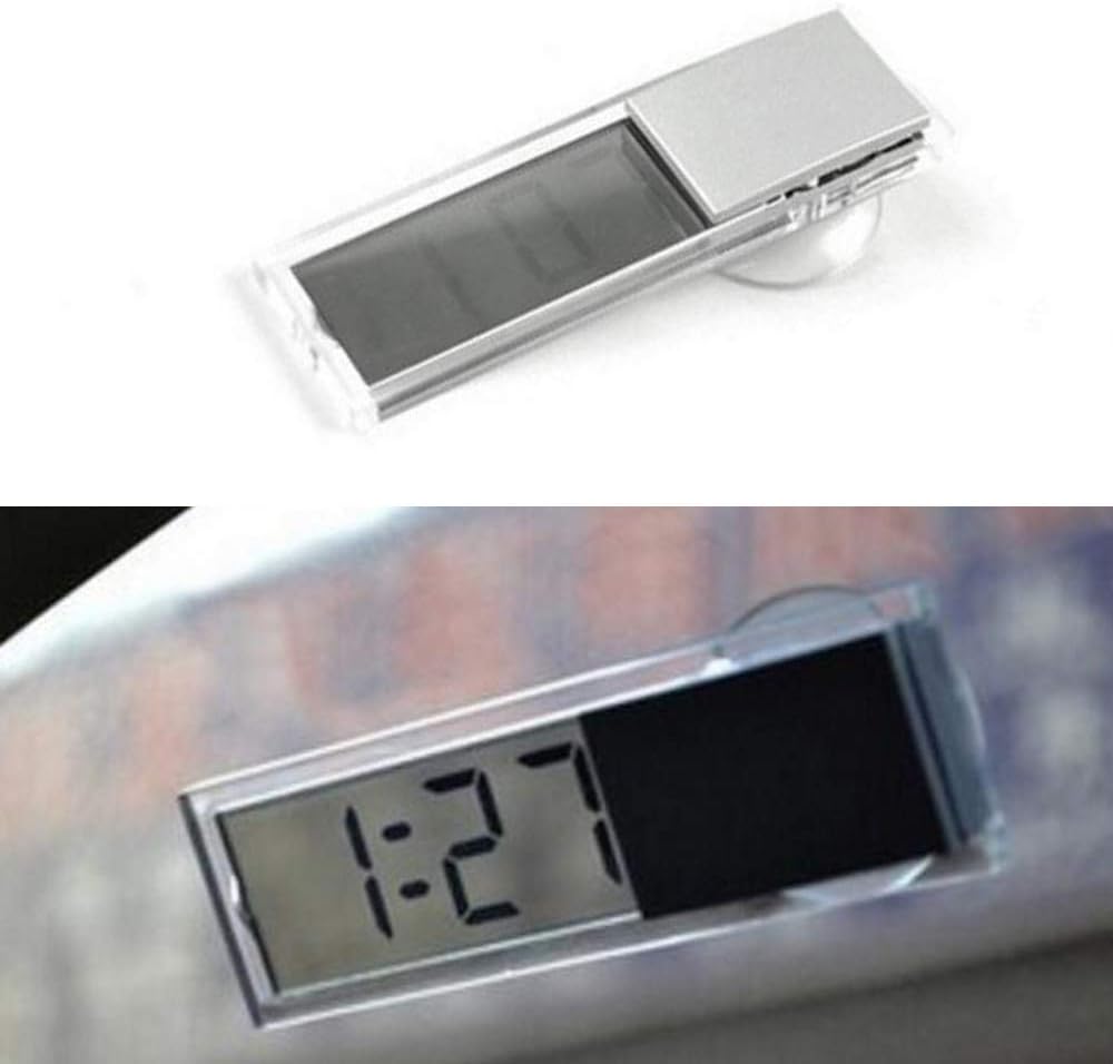 Eaglerich 1 unids peso ligero durable transparente coche electrónico reloj pantalla LCD digital con lechón más nuevo reloj LCD reloj