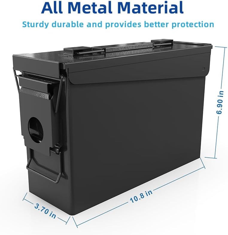 PATRON 30 Cal munición lata metal 0.354 in caja de munición caja de almacenamiento caja para escopeta bala rifle Nerf munición impermeable caso-gard