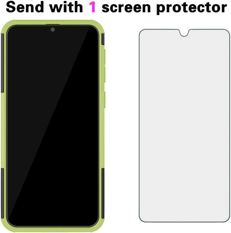 Asuwish Funda de teléfono para Samsung Galaxy M30s M21 con protector de pantalla de vidrio templado y soporte delgado, funda protectora híbrida