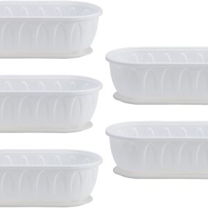 5 macetas de plástico deformado paralelogramo para blanco A 5 macetas de plástico deformado paralelogramo para blanco A