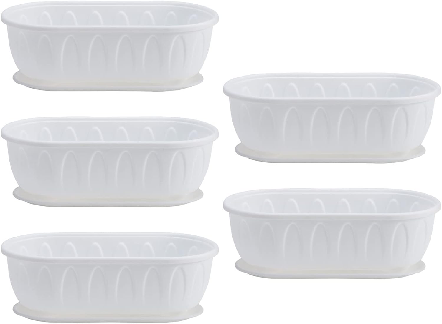 5 macetas de plástico deformado paralelogramo para blanco A