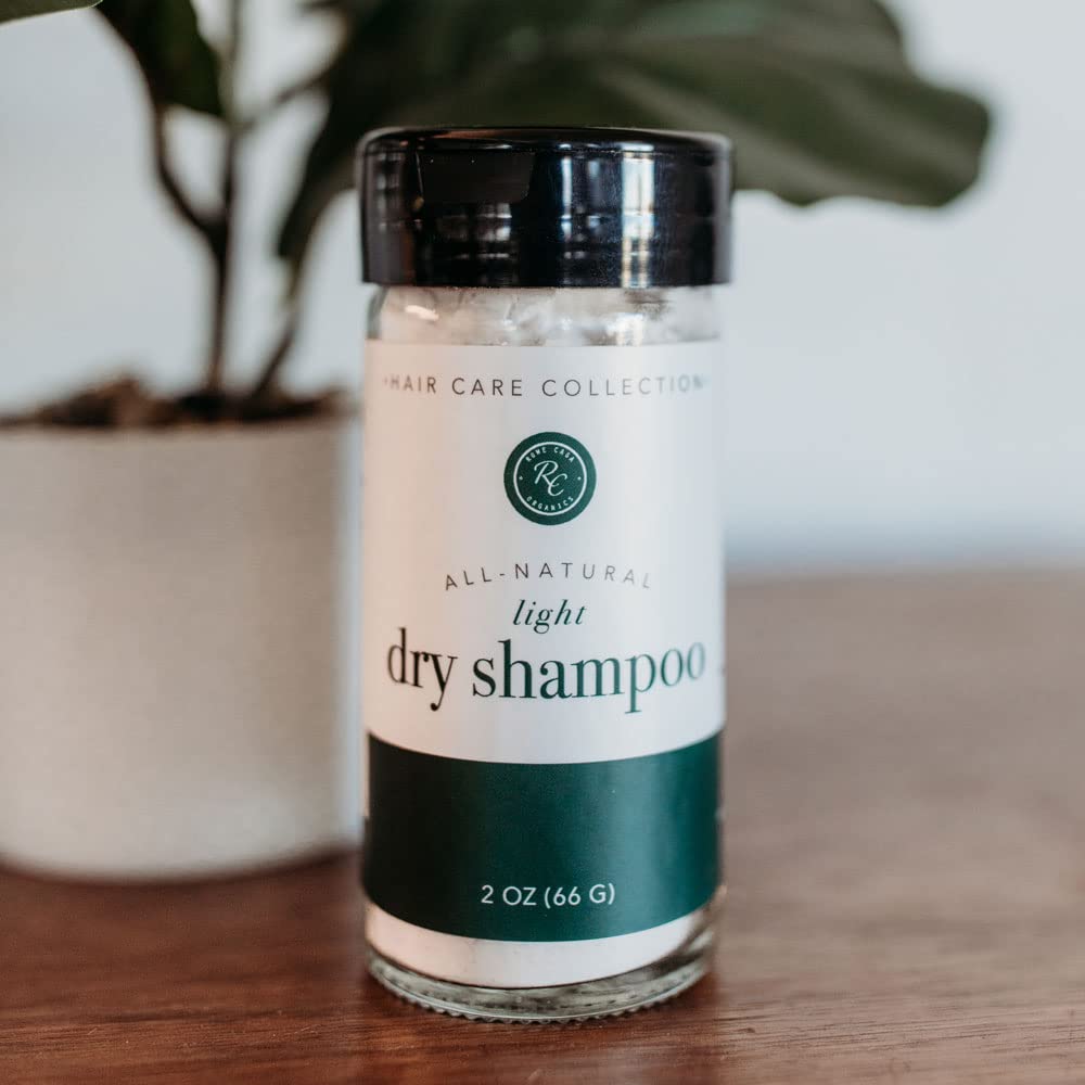 Rowe Casa Organics Champú seco para cabello claro, champú en polvo totalmente natural para cuero cabelludo y cabello grasos, 2 onzas
