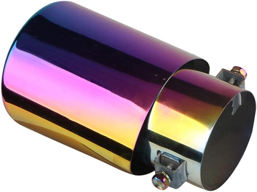 idain Tubos de punta de silenciador de cola de escape de automóvil de acero inoxidable de tipo recto universal para tubos de 1.5 a 2.1 pulgadas de