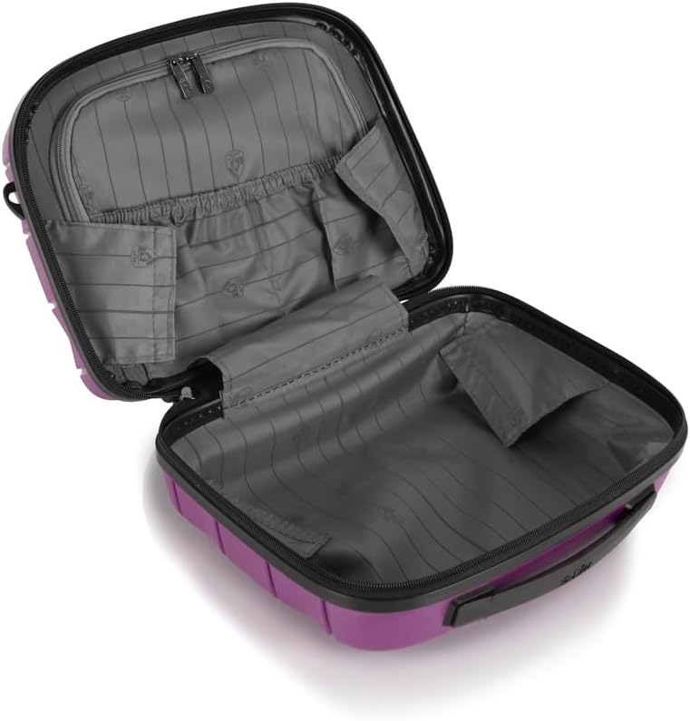 Heys Milos Beauty Case Hardside Ligero y fabricado con Duraflex duradero, carcasa texturizada y colores metálicos, manga de carretilla, correa de