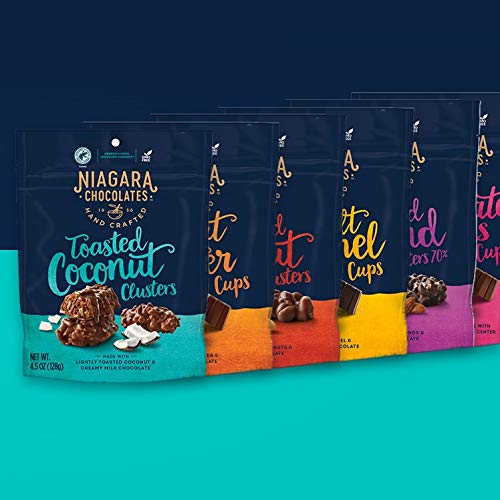 Niagara Chocolates Chocolate Lovers Cups Stand-Up Bag (4.5 oz) Sin OMG, chocolate premium, hecho a mano