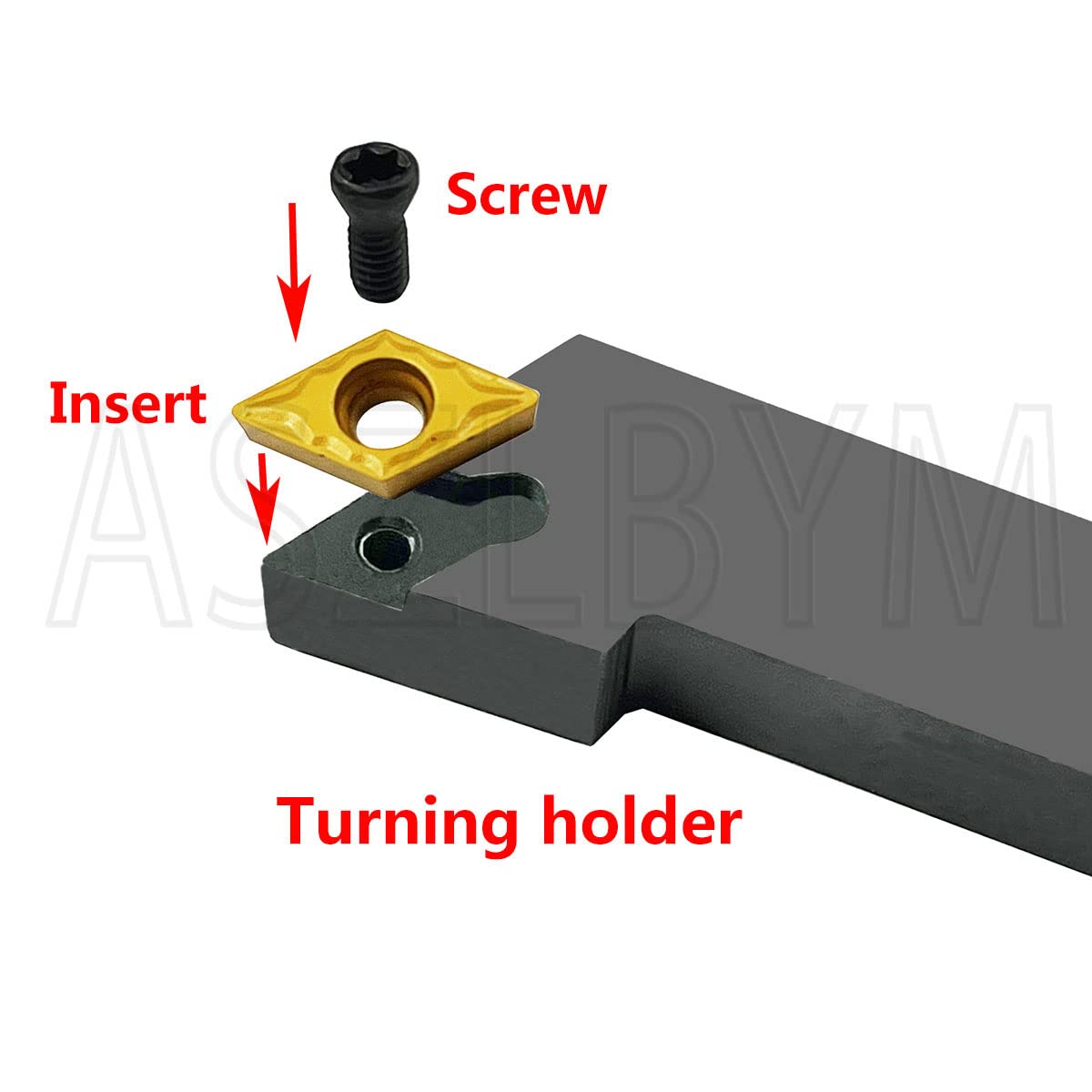 ASZLBYM 38″ 10mm Shank Indexable Carbide Lathe Turning Tool Holder Set Cutting Tools for Turning Grooving Threading Boring Bar with Carbide Turning