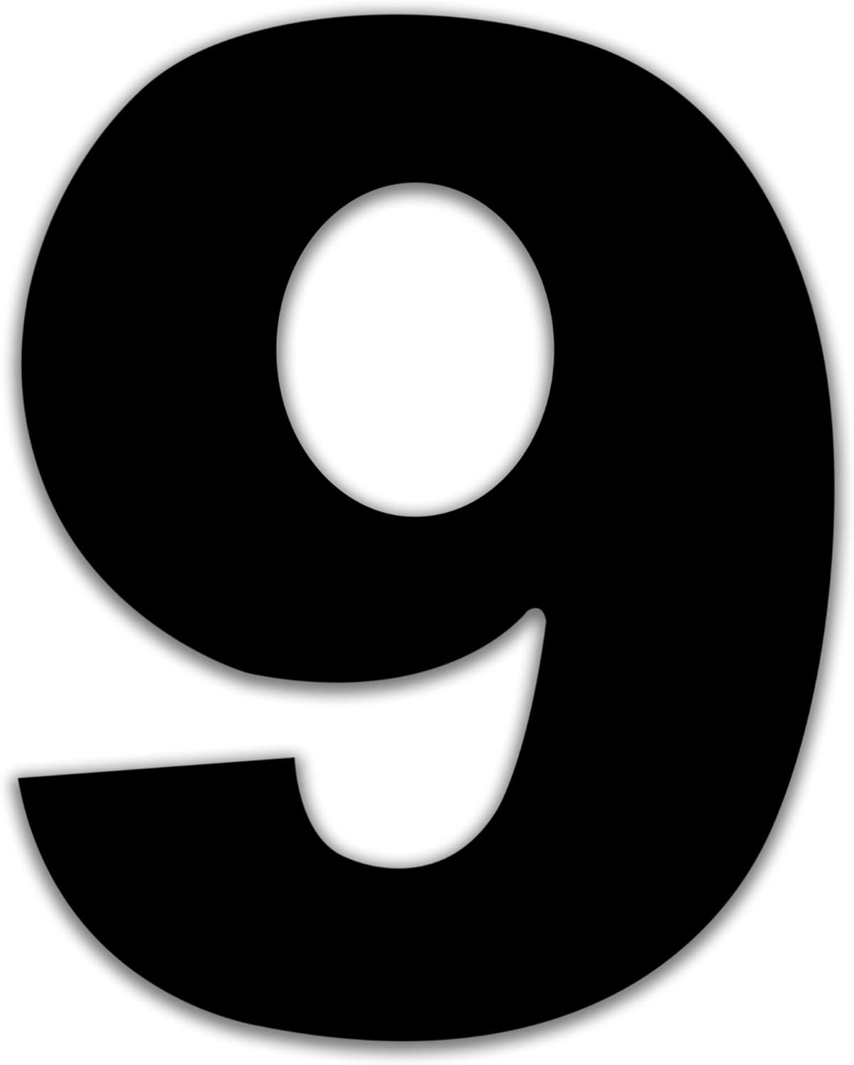Números de casa grandes de 8 pulgadas, señalización moderna negra para exteriores, estilo ancho y nunca se oxida, número 9