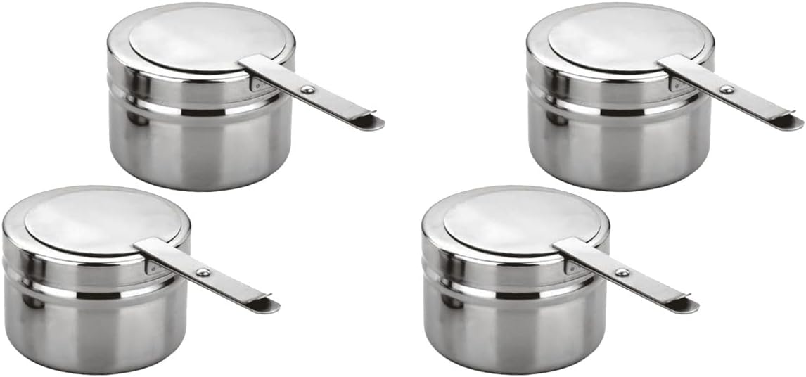 DOITOOL Soporte para latas de combustible de acero inoxidable, 4 unidades, latas de combustible para calentador de alimentos, soporte de combustible
