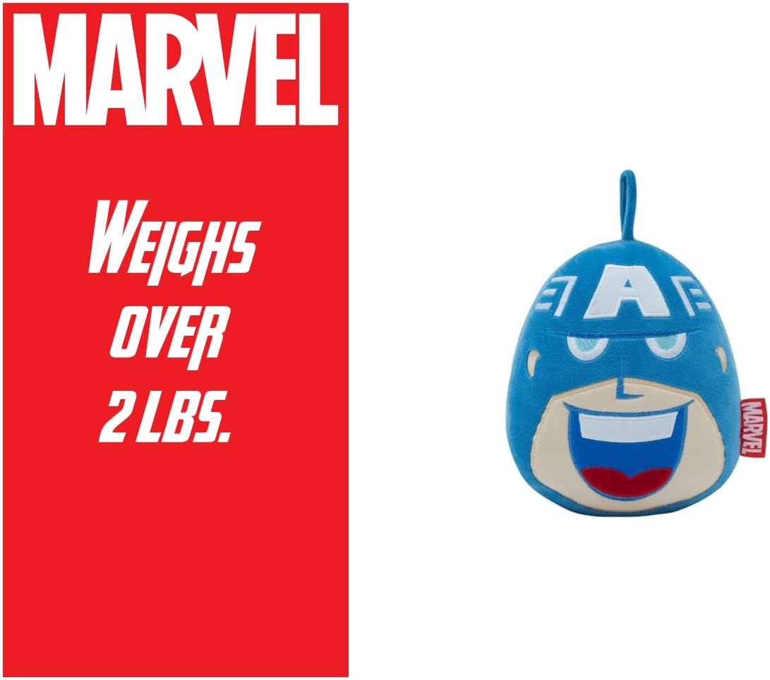 Tope de puerta del Capitán América  Producto oficial de Marvel  Con forma de cabeza de huevo totalmente funcional para el hogar  Almohada de peluche
