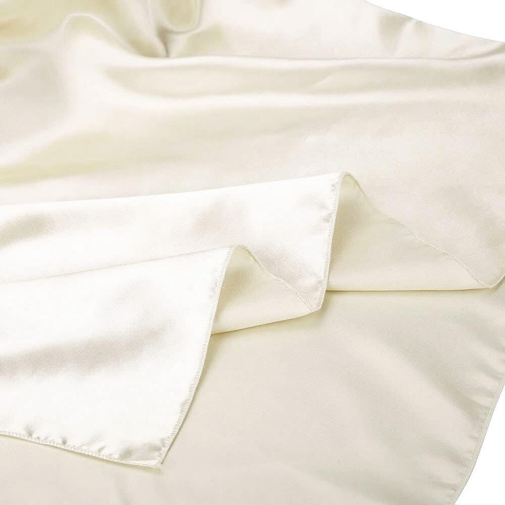 Paquete de 2 manteles de satén color marfil de tela suave, manteles rectangulares de seda brillante para bodas, banquetes, fiestas, eventos,