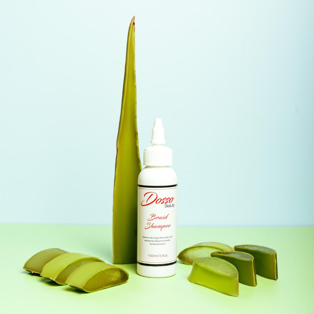 Champú para trenzas, 3.4 fl oz3.5 oz, orgánico, con aroma a vainilla, limpiador del cuero cabelludo, alternativa perfecta para un enjuague ACV, para