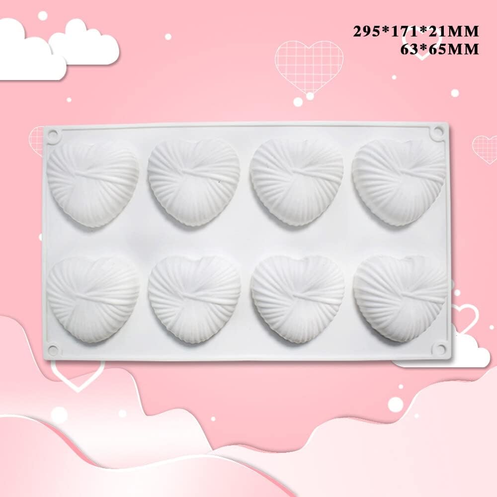Moldes de silicona 3D para chocolate, molde para pastel de mousse, molde 3D con forma de corazón de silicona, suministros para hacer postres para