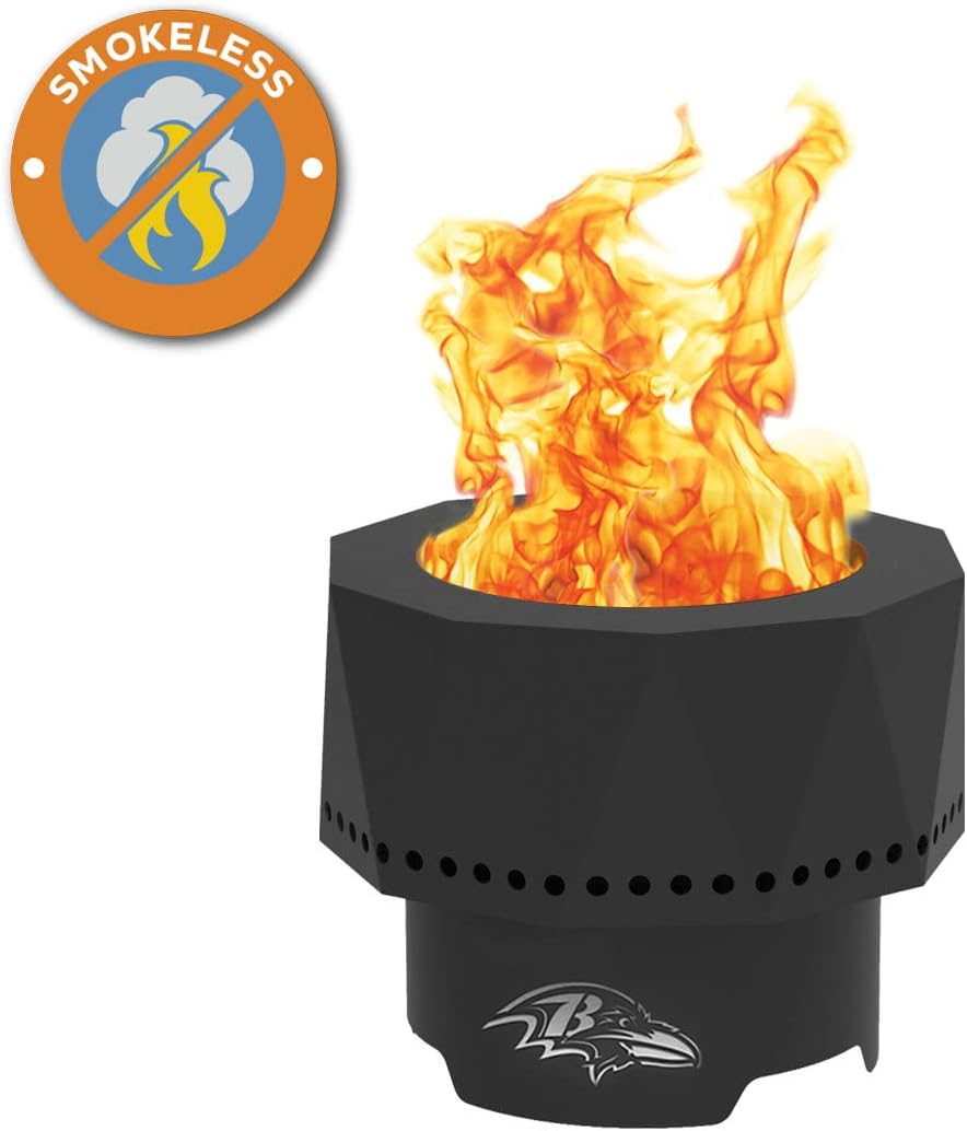 Blue Sky Outdoor Living NFL Jacksonville Jaguars Ridge – Hoyo portátil de acero sin humo con bolsa de transporte y kit de pantalla de chispa, leña y