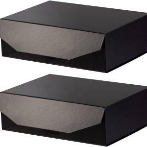2 cajas de regalo grandes negras con tapa de 13 x 9 x 4 pulgadas, caja de propuesta de dama de honor, caja de regalo plegable dura con cierre 2 cajas de regalo grandes negras con tapa de 13 x 9 x 4 pulgadas, caja de propuesta de dama de honor, caja de regalo plegable dura con cierre