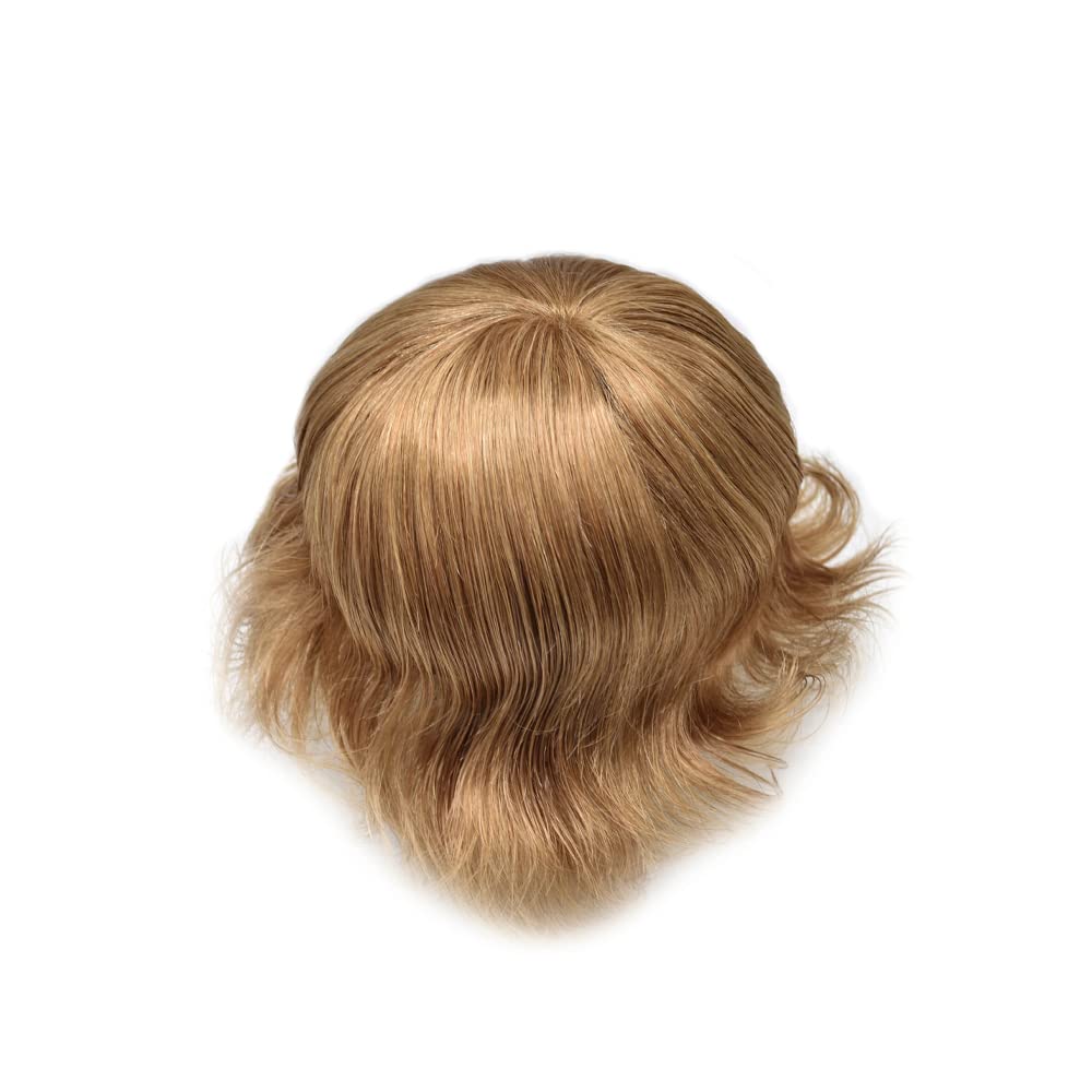 Sistema de repuesto de cabello humano tipo tupé para hombre, duradero, de polietileno, para hombres, 8 x 10 pulgadas, pieza de cabello para hombres,