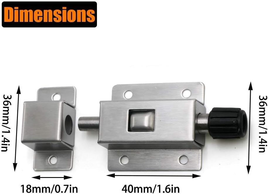 Pestillo con resorte de tamaño pequeño  Cerradura de seguridad para puerta  Perno de barril de metal con resorte  Pestillo de puerta resistente de