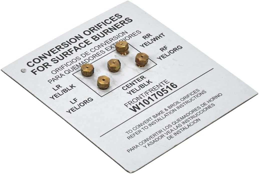 Whirlpool WPW10170516 OEM Gas Range LP Kit de conversión de orificio