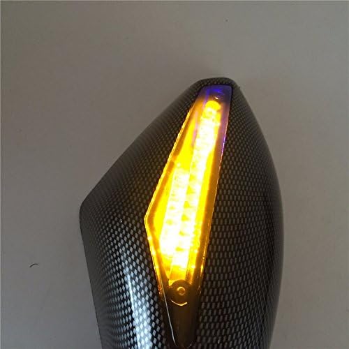 XKH – Espejo de señal de giro LED azul para motocicleta, fibra de carbono, humo, compatible con Honda Cbr 125R 150R Suzuki Sv650S Katana Tl1000R