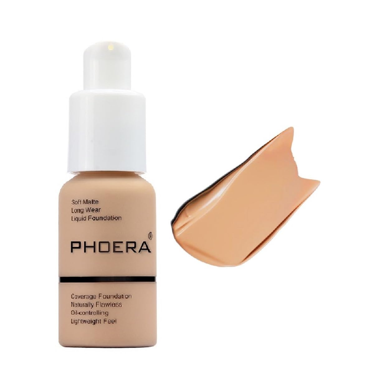 PHOERA – Base líquida mate suave y impecable de 24 horas, corrector de control de aceite, maquillaje (1 unidad-104 – beige pulido)
