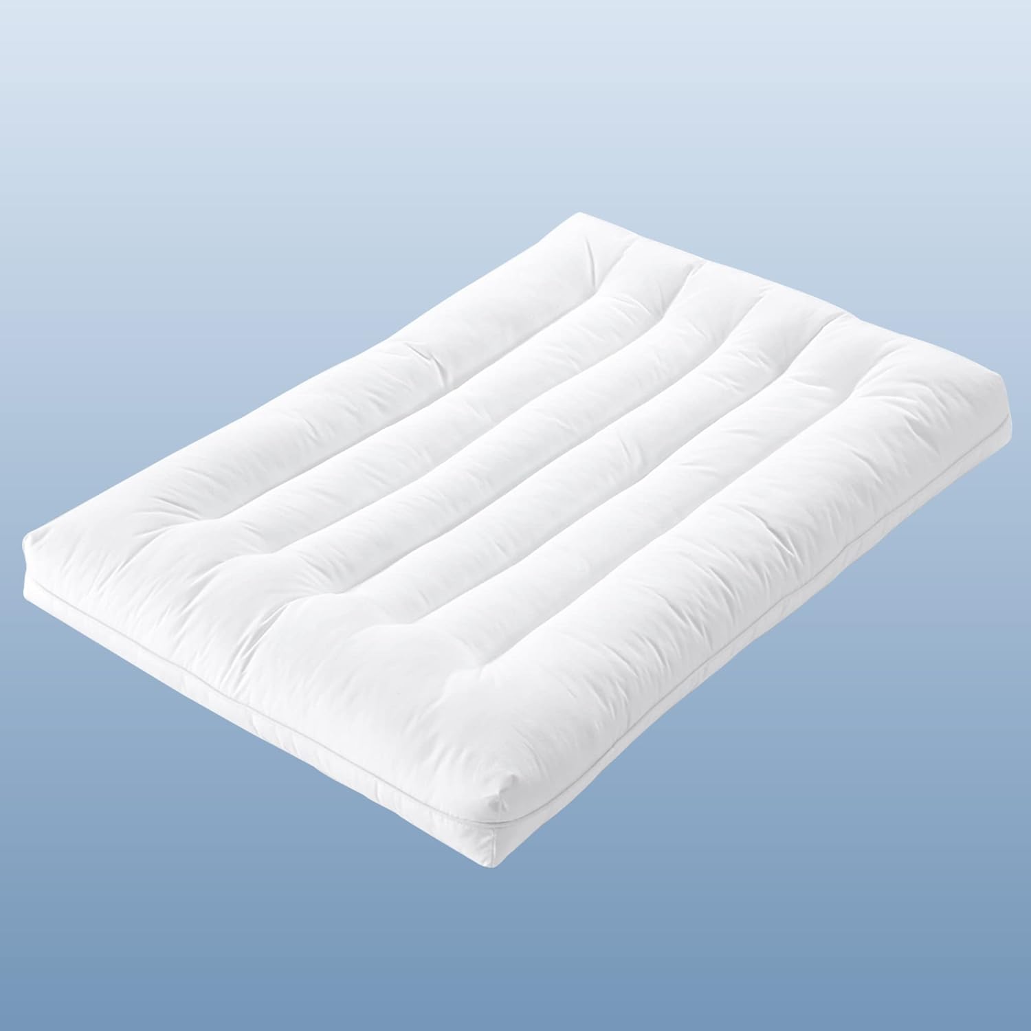 Almohada de cama ultra delgada para dormir, 2.5 pulgadas de altura, funda plana 100% algodón para dormir boca abajo y espalda, almohada suave blanca