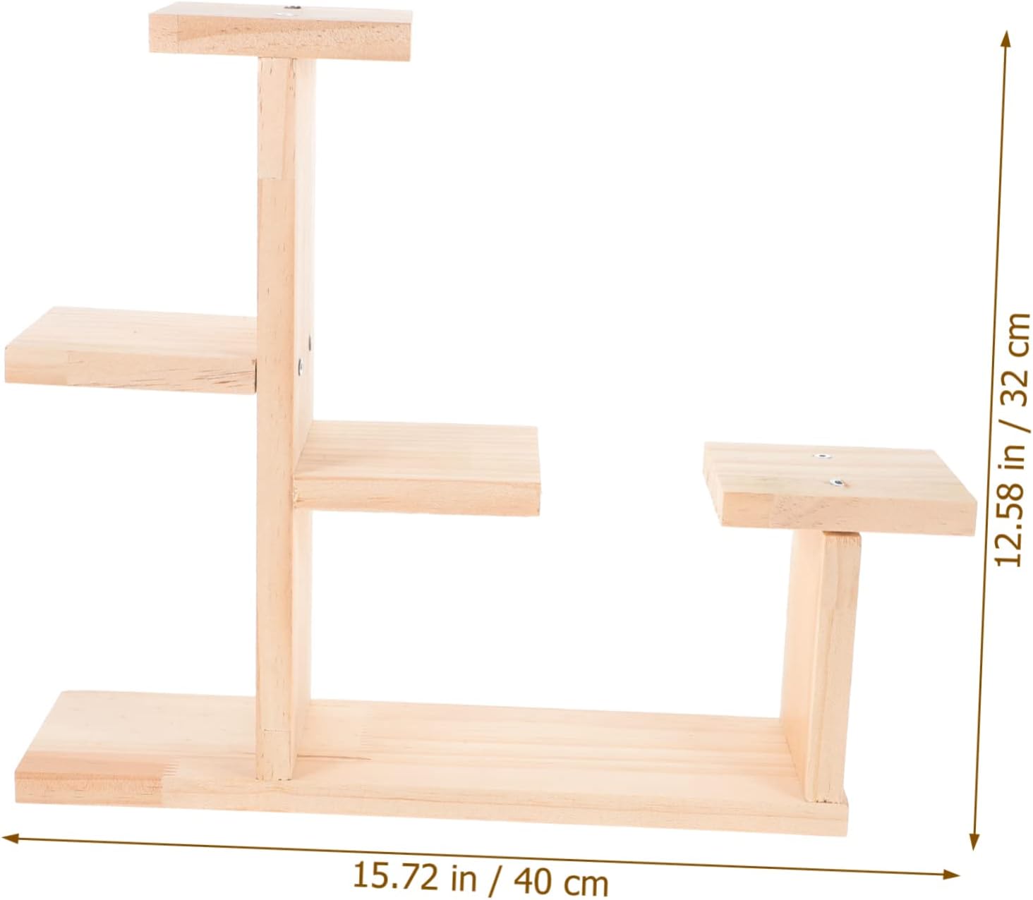 Yardwe Soporte de madera para tartas, soporte para plantas de madera, soporte de exhibición de madera para plantas, bandeja redonda de madera para