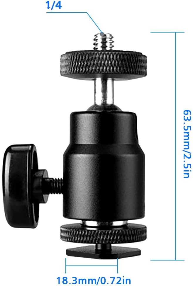 SLOW DOLPHIN Soporte de zapata caliente para cámara de 14 pulgadas con adaptador de tornillo de 14 pulgadas para cámaras, videocámaras, teléfono
