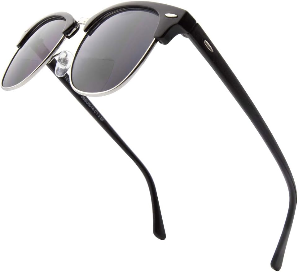 VITENZI Gafas de sol bifocales para hombres y mujeres, lentes de lectura semi sin montura tintadas con lectores – Tivoli