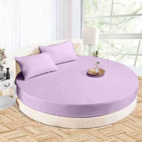 Lusso Mercato Sábana bajera redonda 100% algodón de 800 hilos, 1 sábana bajerainferior de 15 pulgadas de profundidad y 2 fundas de almohada, juego