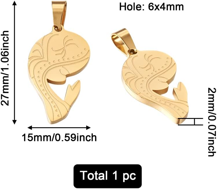 1 colgante de acero inoxidable 304 de Virgen María, chapado en iones dorados, dijes planos de Nuestra Señora María para hacer pulseras, collares,