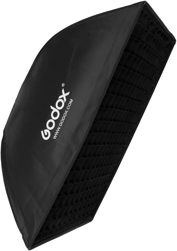Godox Caja de luz rectangular de 27 x 39 pulgadas, montaje Bowens con rejilla de panal de abeja, iluminación estroboscópica compatible con flash de