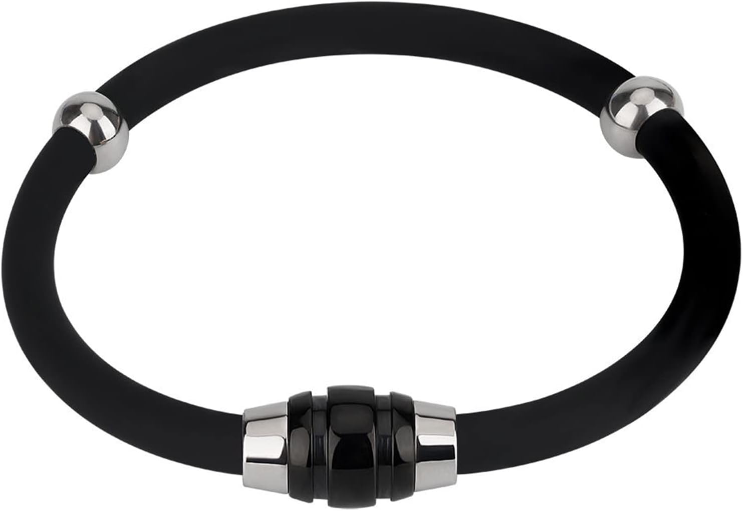 BCletty Pulsera de silicona, pulsera estática, productos antiestáticos de moda, titanio de silicio, germanio magnético, unisex (18CM, rojo)