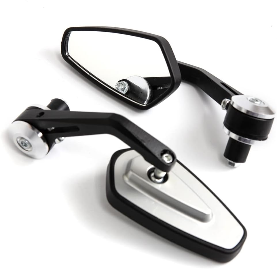 Espejos traseros de extremo de barra de 78 de pulgada de 0.866 in, accesorios de motocicleta, scooters, retrovisor, retrovisor, espejos