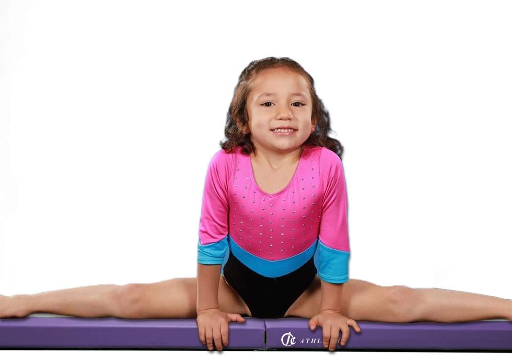 Equipo de gimnasia plegable de 8 pies para niños, niñas y adultos, entrenamiento en casa, núcleo de madera con parte superior de espuma y cubierta